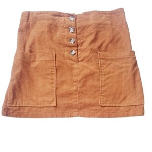 Goodnight Macaroon corduroy mini skirt front buttons